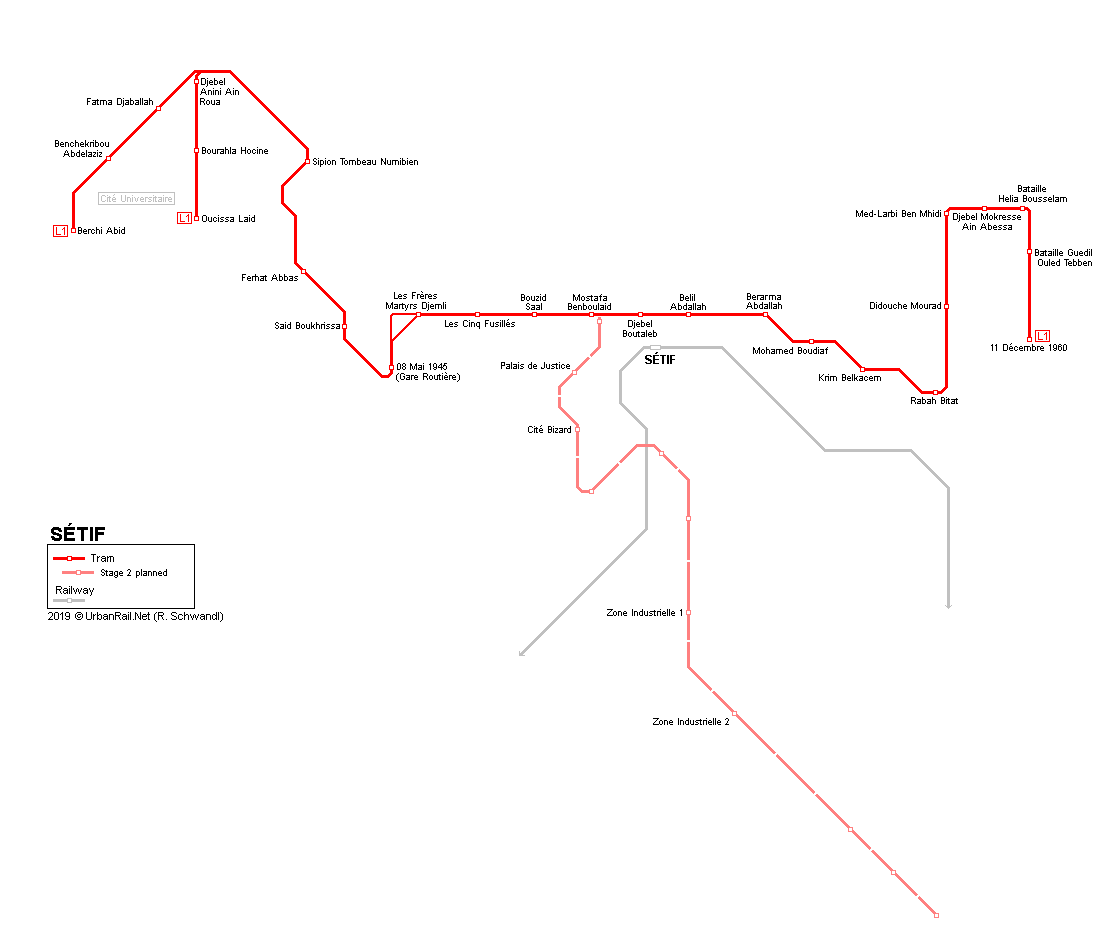 Sétif tram map