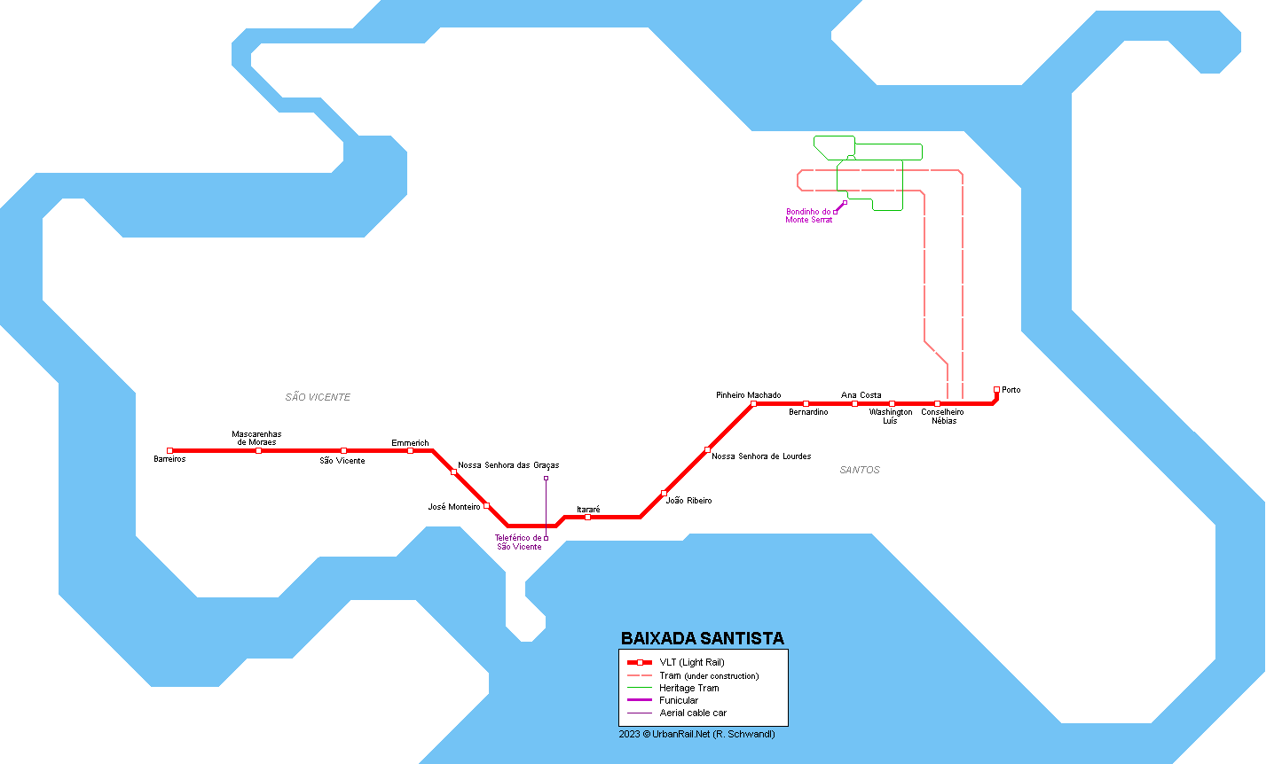 Santos VLT Light Rail Map