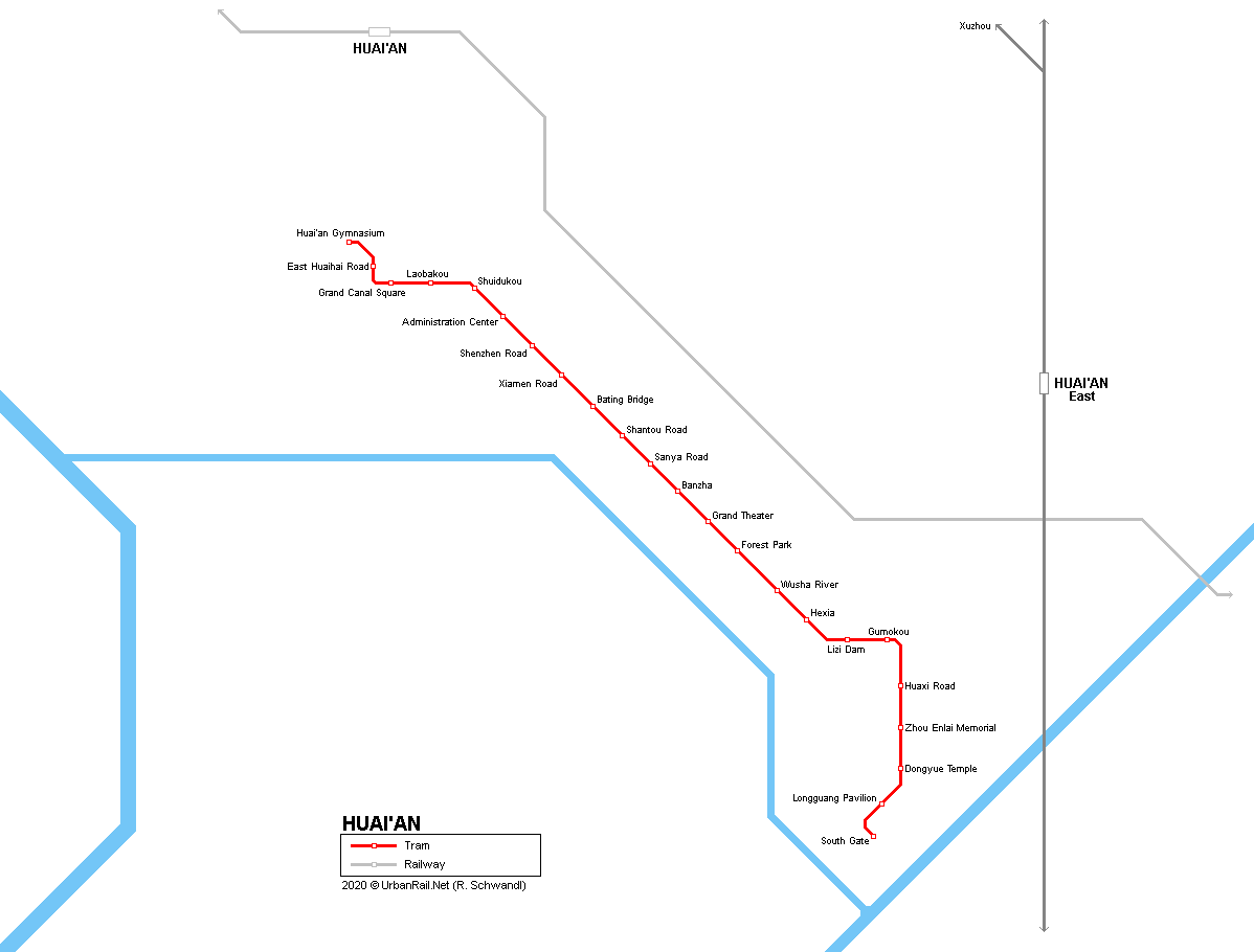 Huai'an tram map