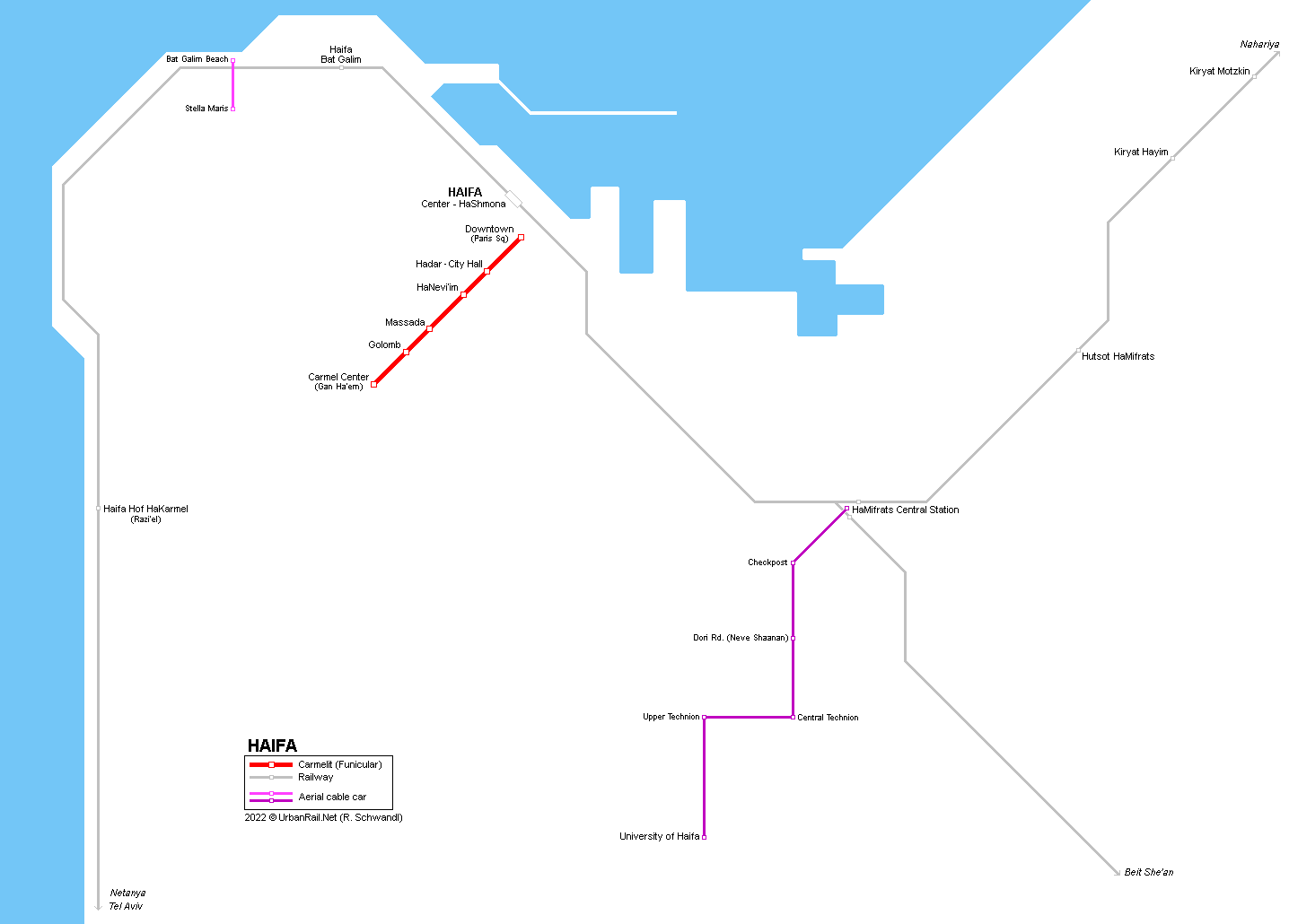 Haifa Carmelit Subway Map 