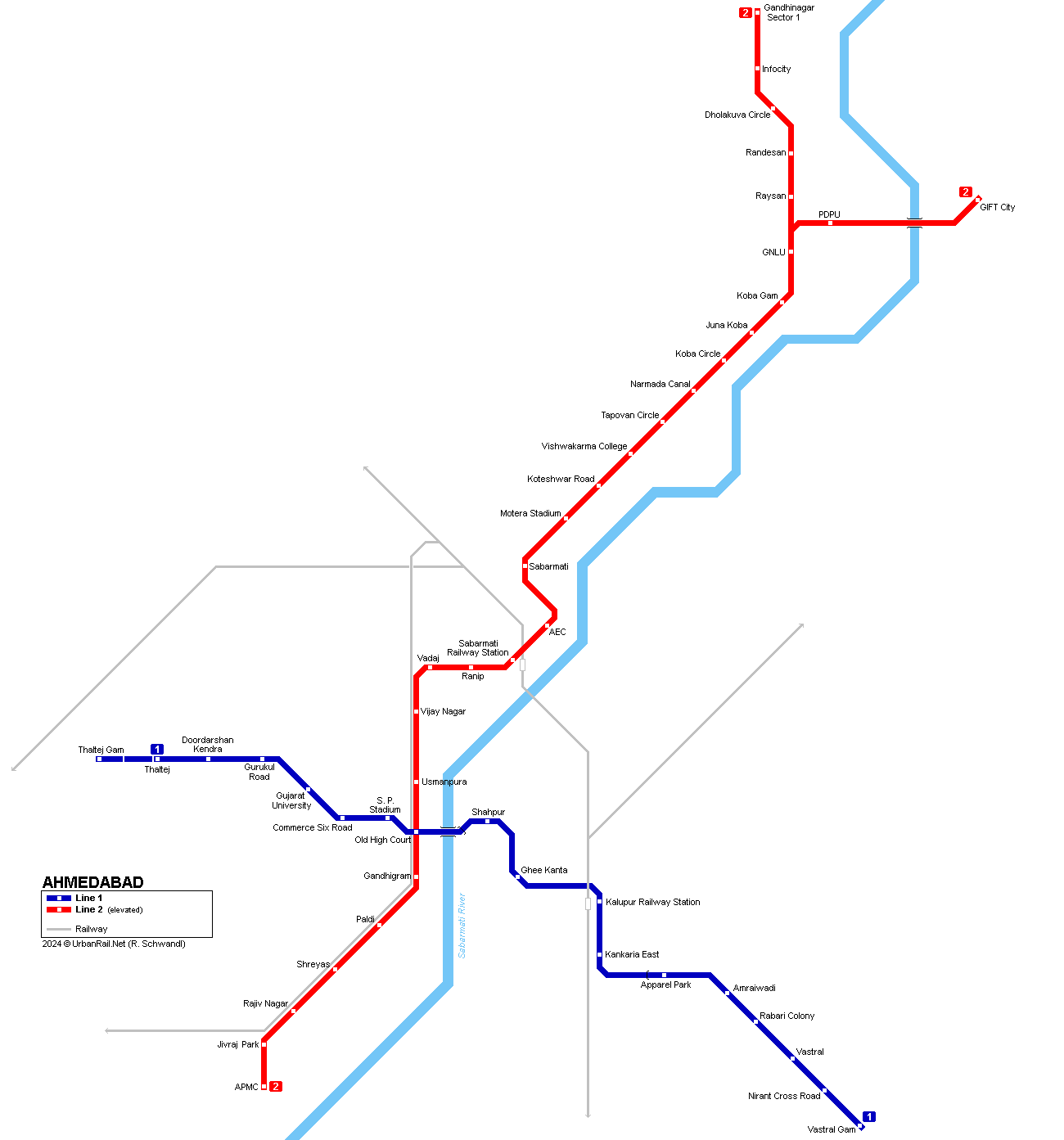 Ahmedabad metro map