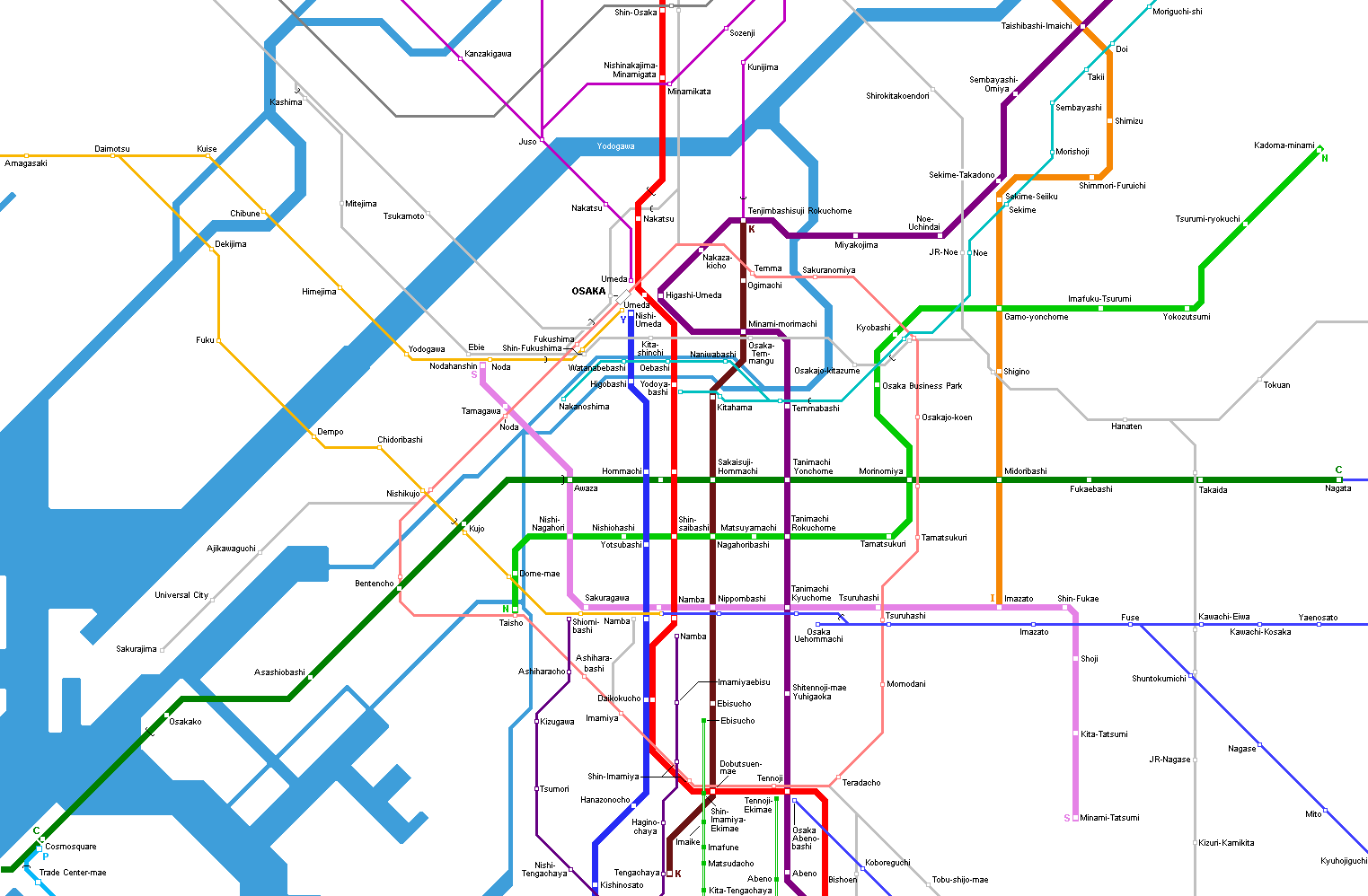 Osaka Subway Map