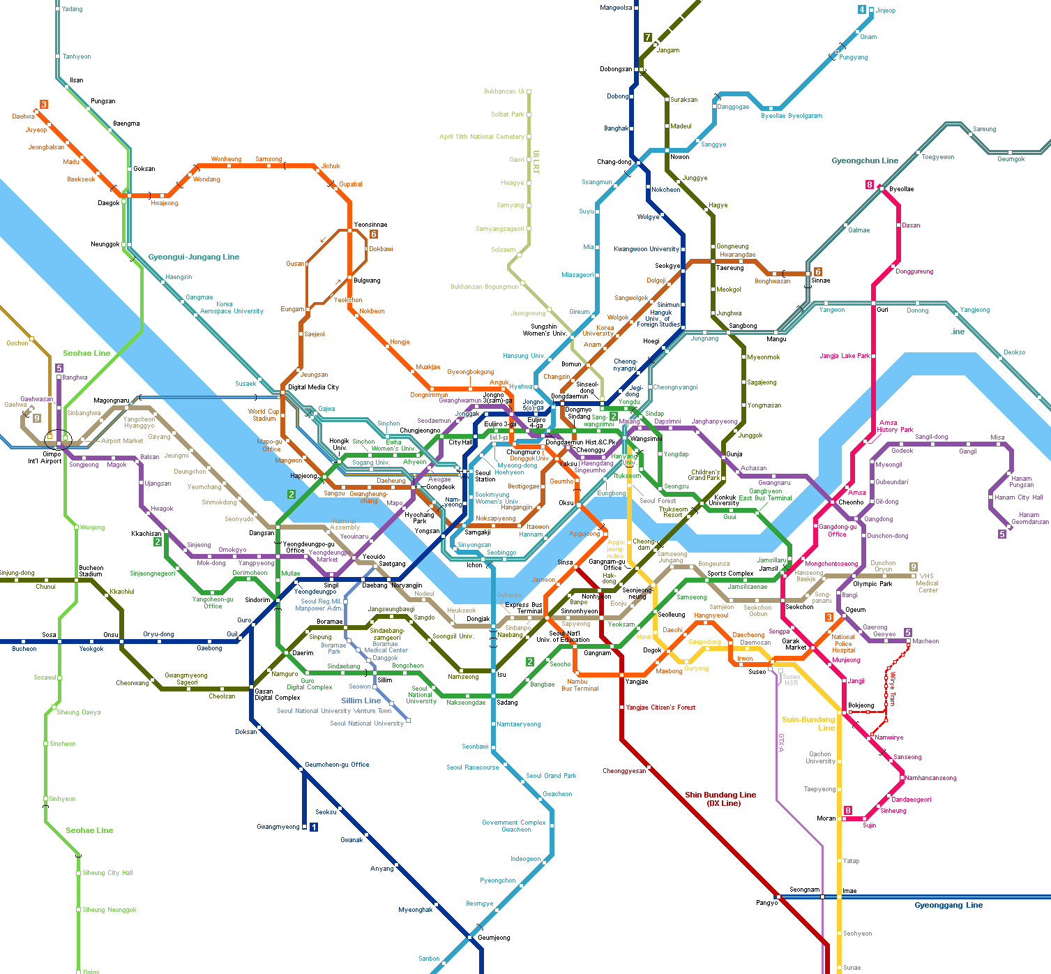 Seoul Subway Map - Click on map to expand to full size