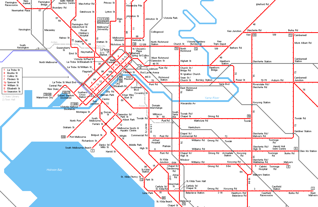 Melbourne Tram Map