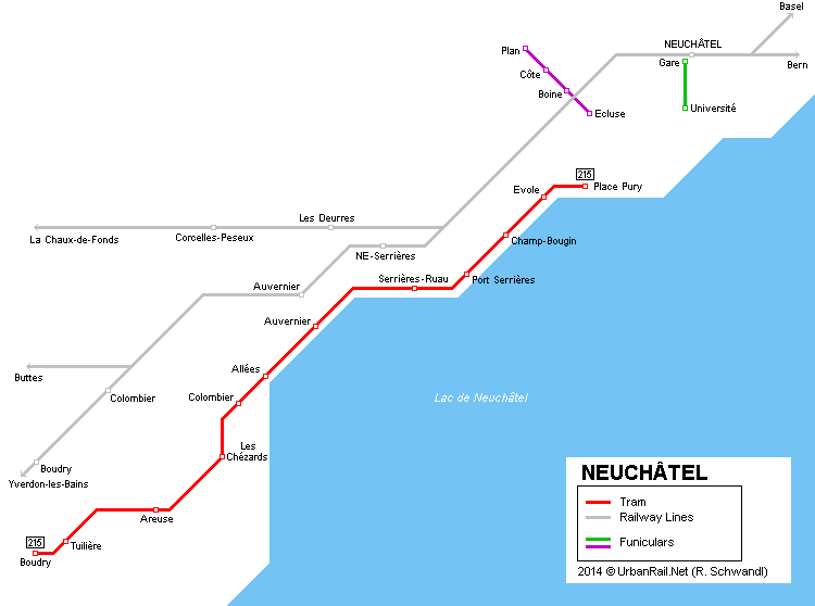 Neuchatel Tram Map