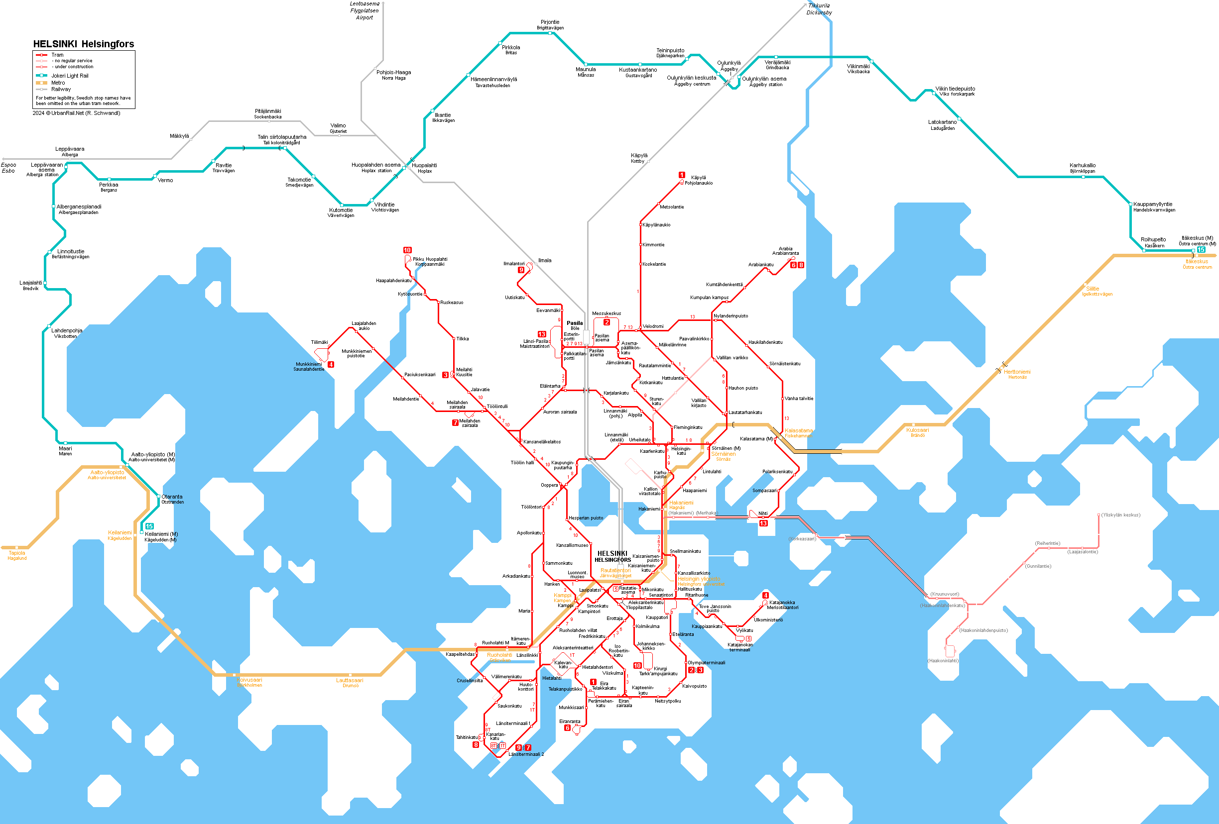 Helsinki Tram Map