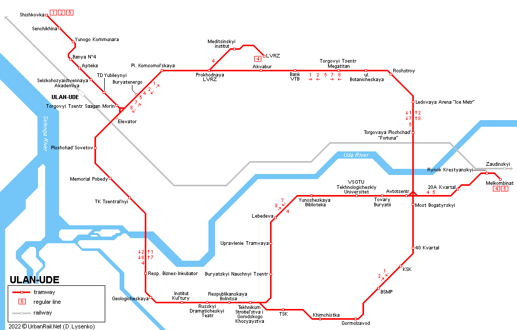 Ulan-Ude tram map