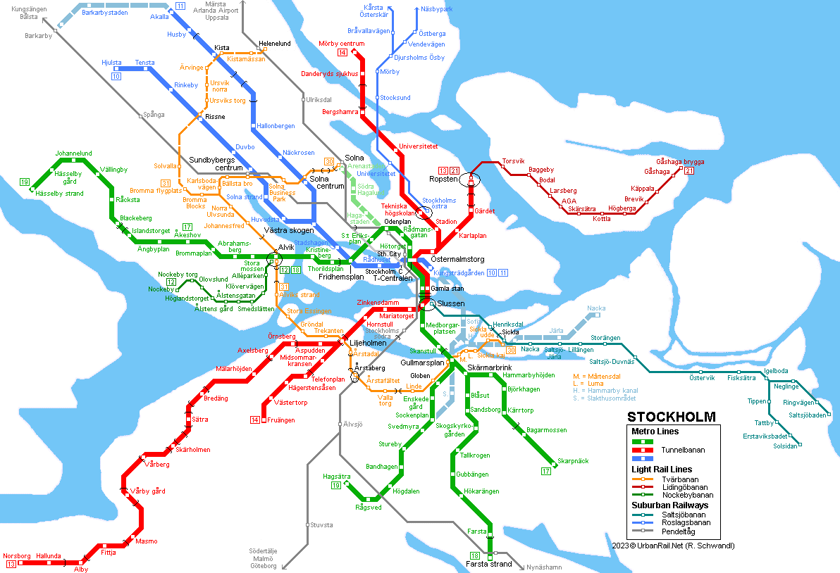 Stockholm T-Bana map